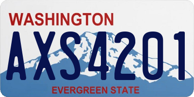 WA license plate AXS4201
