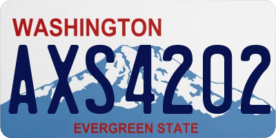 WA license plate AXS4202