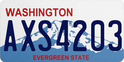 WA license plate AXS4203