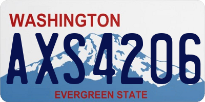 WA license plate AXS4206
