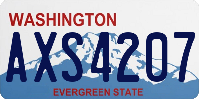 WA license plate AXS4207