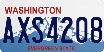 WA license plate AXS4208