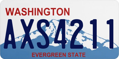WA license plate AXS4211