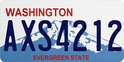 WA license plate AXS4212