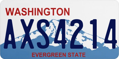 WA license plate AXS4214