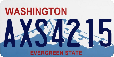 WA license plate AXS4215