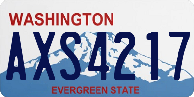 WA license plate AXS4217
