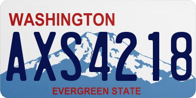 WA license plate AXS4218