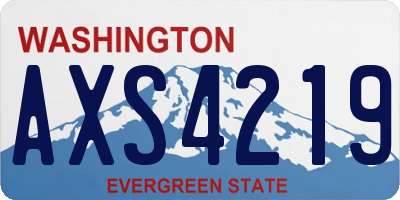 WA license plate AXS4219