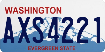 WA license plate AXS4221