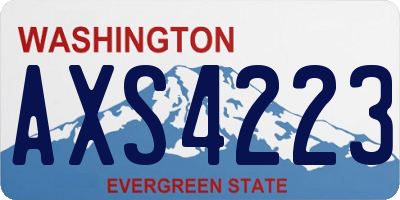 WA license plate AXS4223