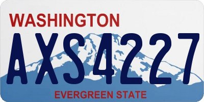 WA license plate AXS4227