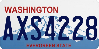 WA license plate AXS4228
