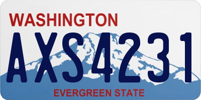 WA license plate AXS4231