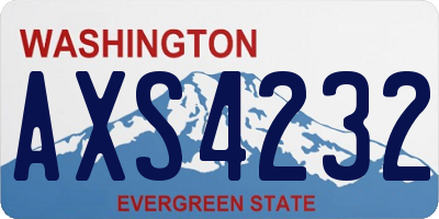 WA license plate AXS4232