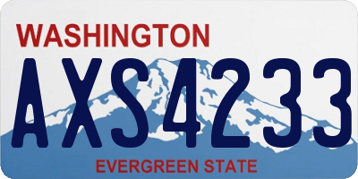 WA license plate AXS4233