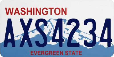 WA license plate AXS4234