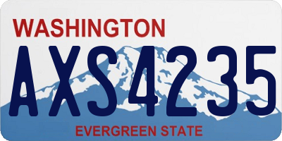 WA license plate AXS4235