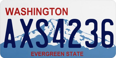 WA license plate AXS4236