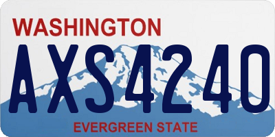 WA license plate AXS4240