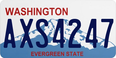 WA license plate AXS4247