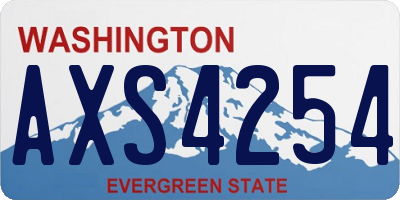 WA license plate AXS4254