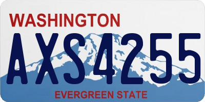 WA license plate AXS4255