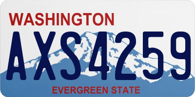 WA license plate AXS4259