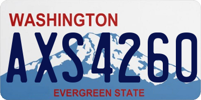 WA license plate AXS4260