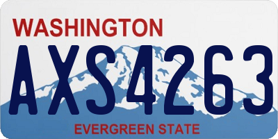 WA license plate AXS4263
