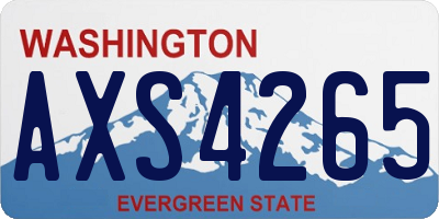 WA license plate AXS4265