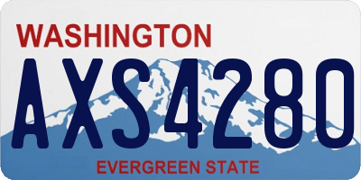WA license plate AXS4280