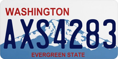 WA license plate AXS4283