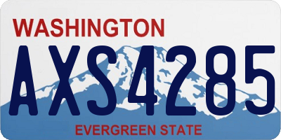 WA license plate AXS4285