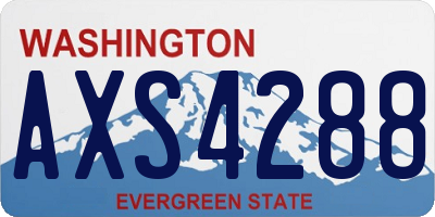 WA license plate AXS4288