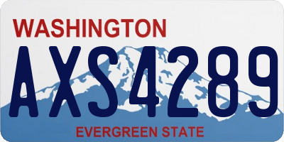 WA license plate AXS4289