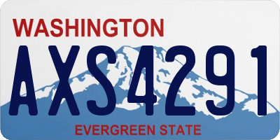 WA license plate AXS4291