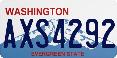 WA license plate AXS4292