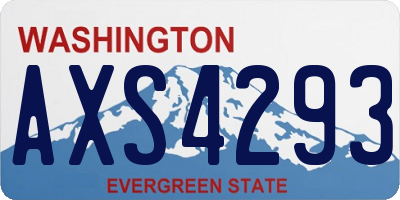 WA license plate AXS4293