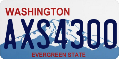 WA license plate AXS4300