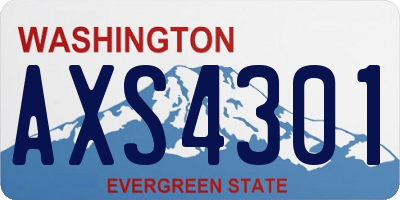 WA license plate AXS4301
