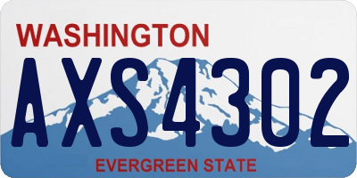 WA license plate AXS4302