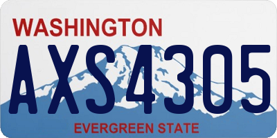 WA license plate AXS4305