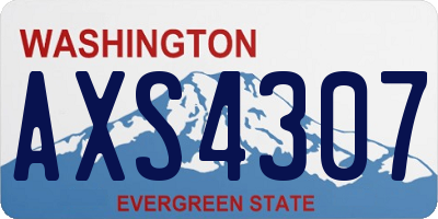 WA license plate AXS4307