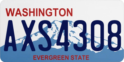 WA license plate AXS4308