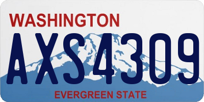 WA license plate AXS4309