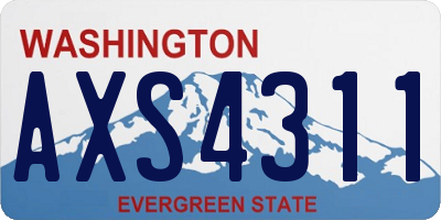 WA license plate AXS4311