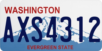 WA license plate AXS4312