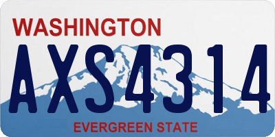 WA license plate AXS4314