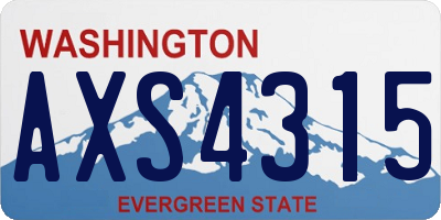 WA license plate AXS4315